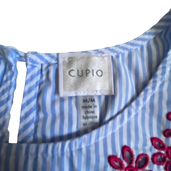 Cupio Embroidery Baby Blue Dress Cold Shoulders Size M - Picture 5 of 8